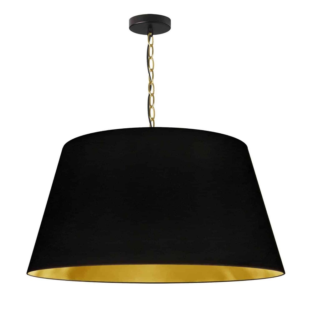 Dainolite-BRY-L-AGB-698-Brynn - 1 Light Large Pendant Aged Brass Black/Gold Aged Brass Finish