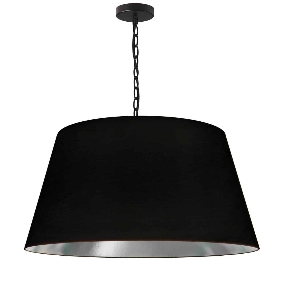 Dainolite-BRY-L-BK-697-Brynn - 1 Light Large Pendant Black Black/Silver Aged Brass Finish