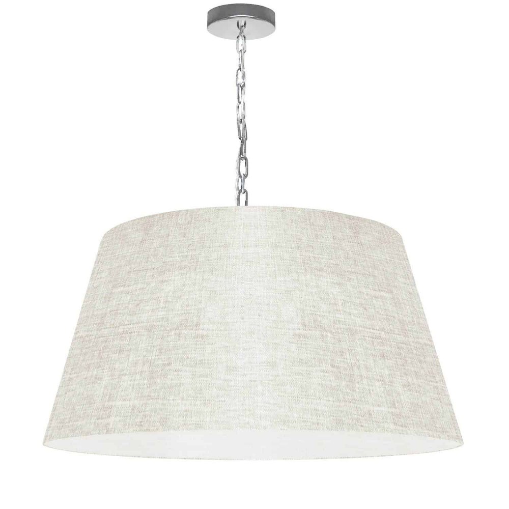 Dainolite-BRY-L-PC-2405-Brynn - 1 Light Large Pendant Polished Chrome Cream Clear Aged Brass Finish