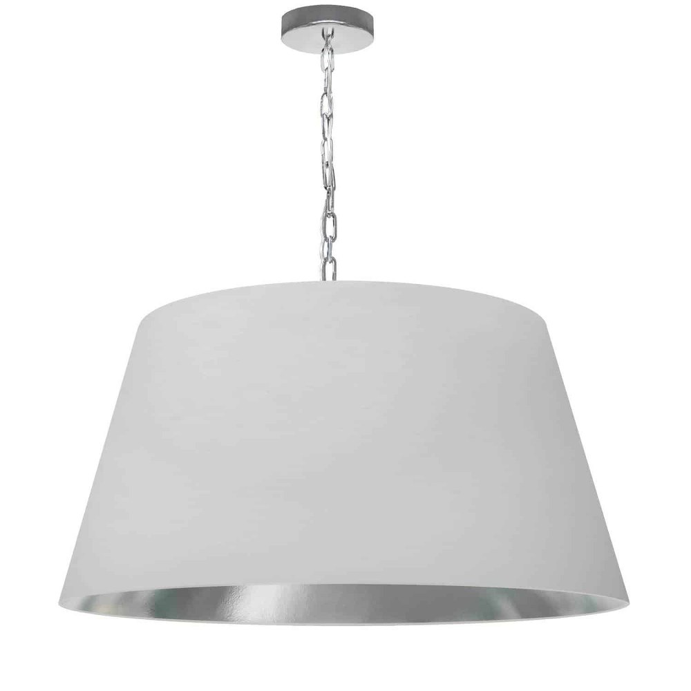 Dainolite-BRY-L-PC-691-Brynn - 1 Light Large Pendant Polished Chrome White/Silver Aged Brass Finish