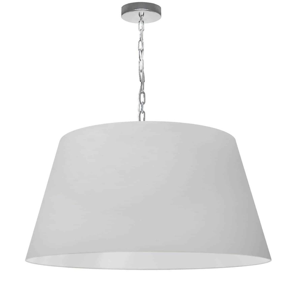 Dainolite-BRY-L-PC-790-Brynn - 1 Light Large Pendant Polished Chrome White Aged Brass Finish