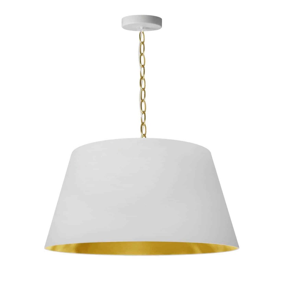 Dainolite-BRY-M-AGB-692-Brynn - 1 Light Medium Pendant Aged Brass White/Gold Aged Brass Finish