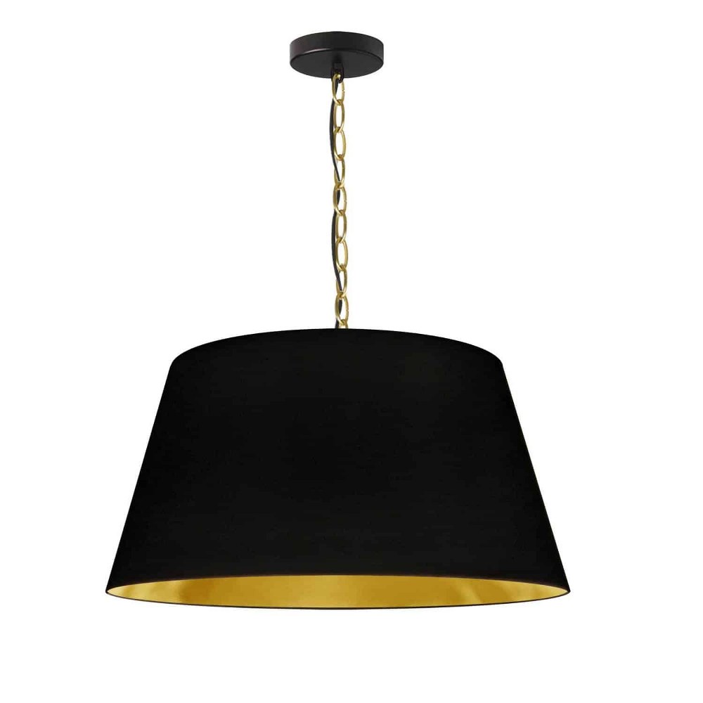 Dainolite-BRY-M-AGB-698-Brynn - 1 Light Medium Pendant Aged Brass Black/Gold Aged Brass Finish