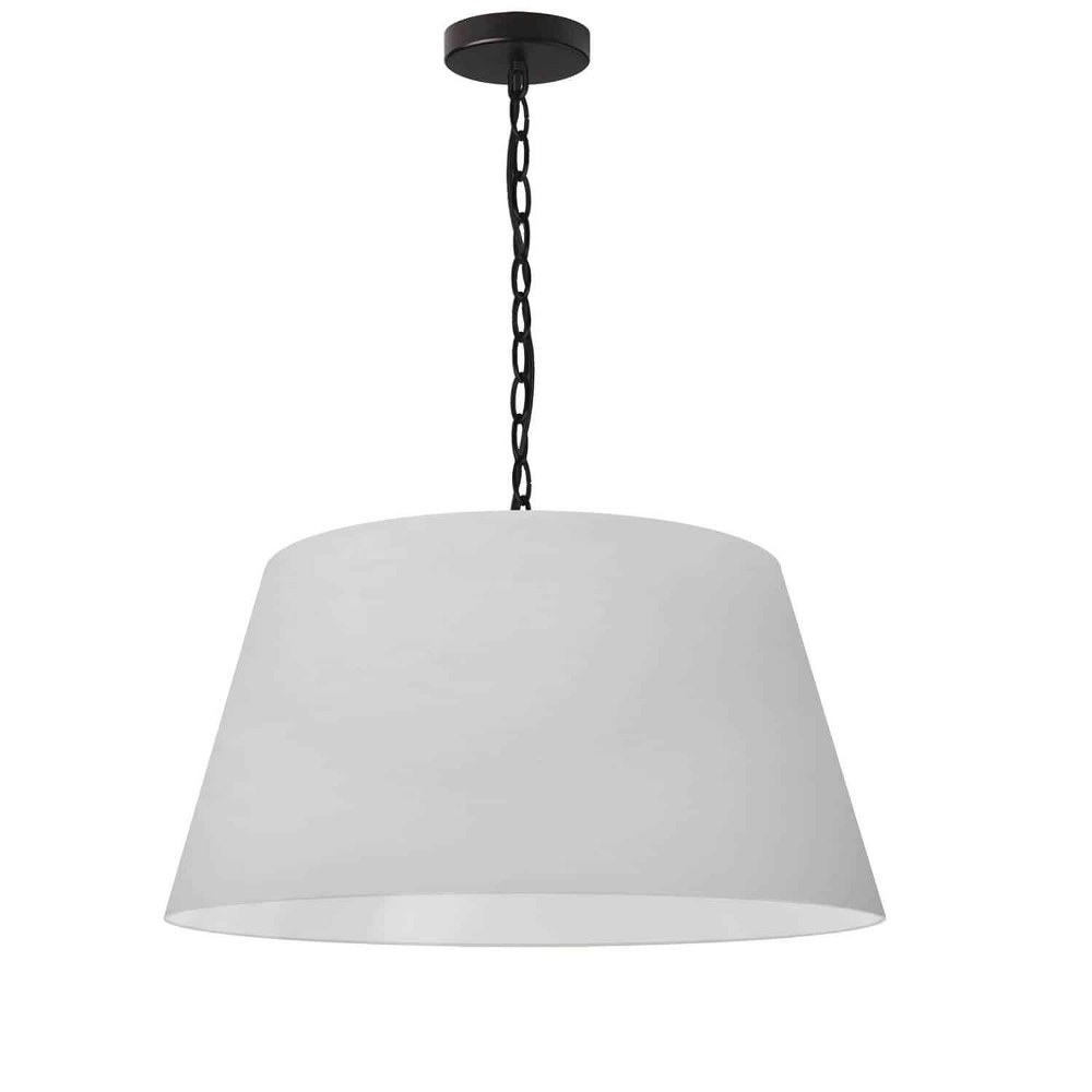 Dainolite-BRY-M-BK-790-Brynn - 1 Light Medium Pendant Black White Aged Brass Finish