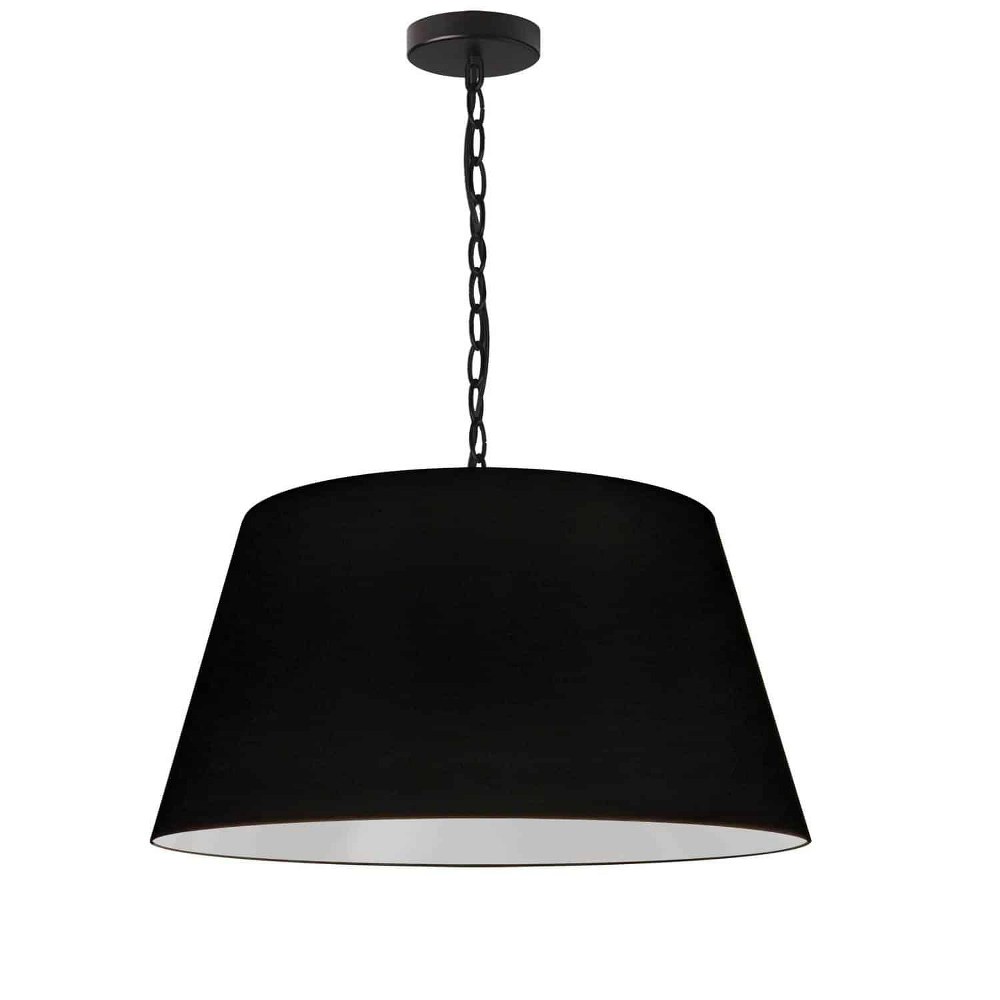 Dainolite-BRY-M-BK-797-Brynn - 1 Light Medium Pendant Black Black Aged Brass Finish