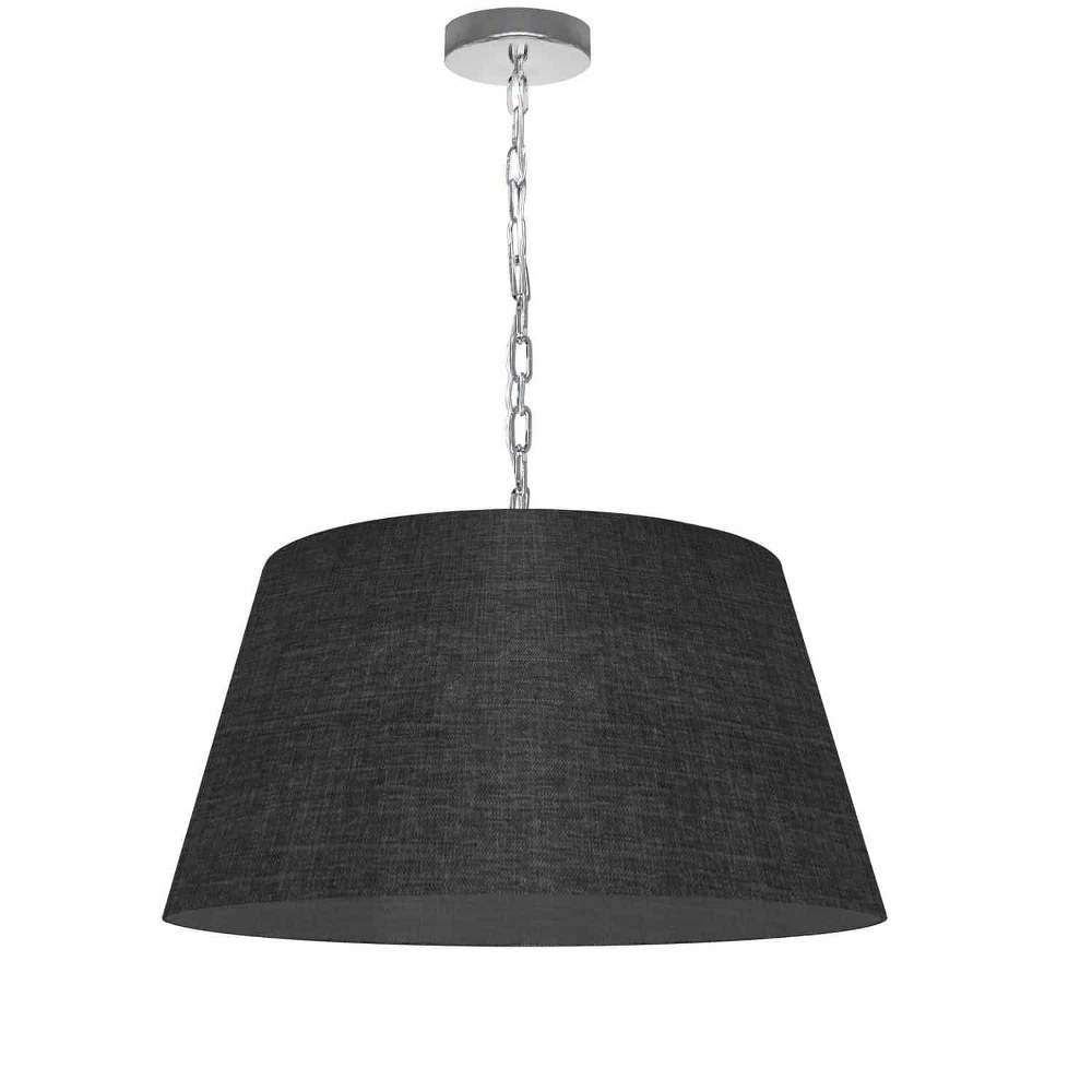 Dainolite-BRY-M-PC-2406-Brynn - 1 Light Medium Pendant Polished Chrome Black/Clear Aged Brass Finish