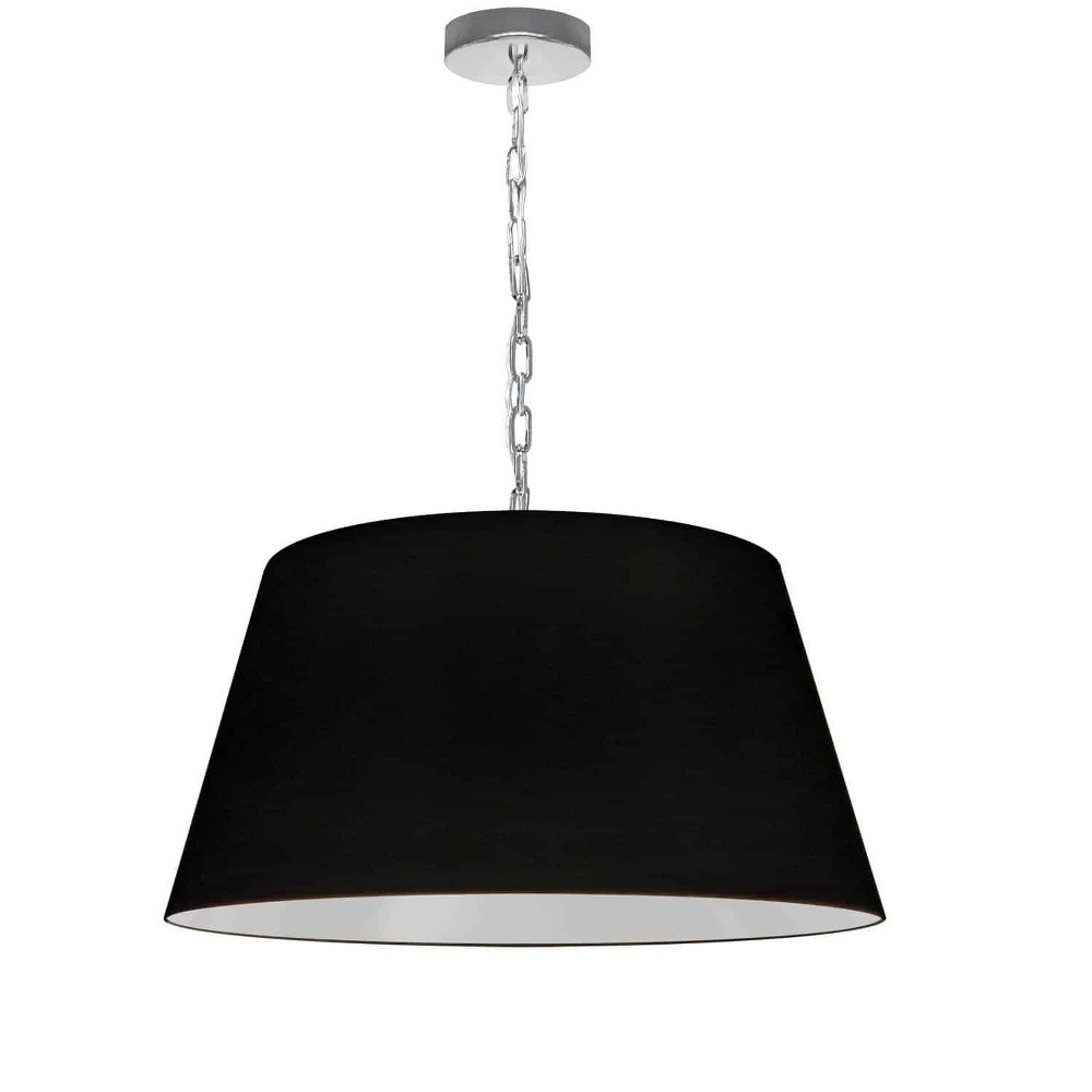 Dainolite-BRY-M-PC-797-Brynn - 1 Light Medium Pendant Polished Chrome Black Aged Brass Finish