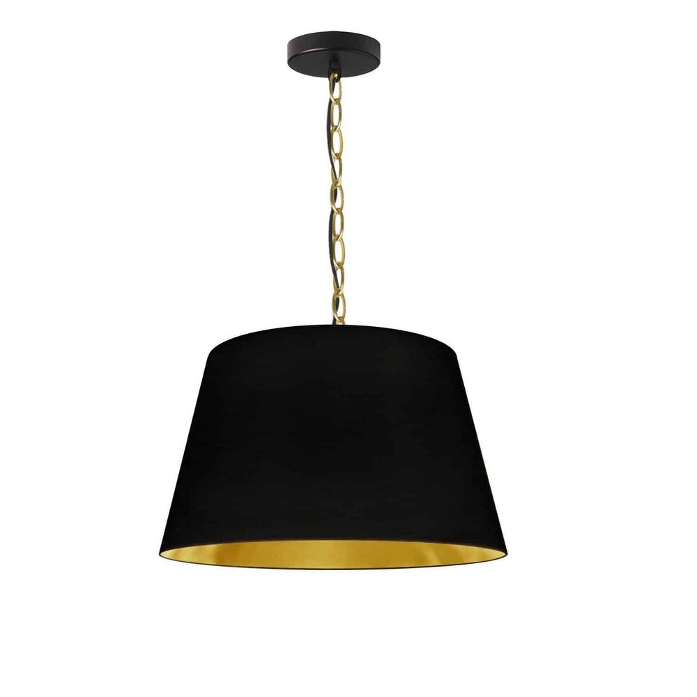 Dainolite-BRY-S-AGB-698-Brynn - 1 Light Small Pendant Aged Brass Black/Gold Aged Brass Finish