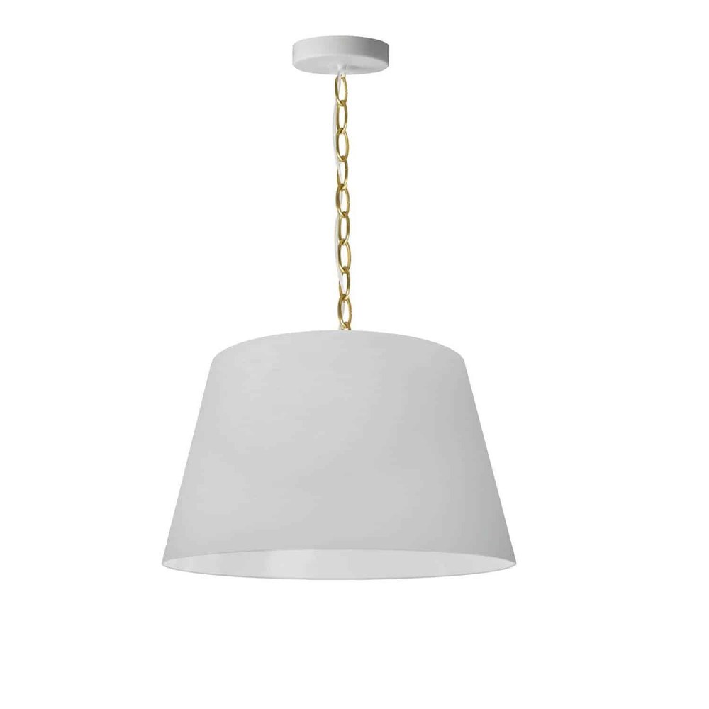 Dainolite-BRY-S-AGB-790-Brynn - 1 Light Small Pendant Aged Brass White Aged Brass Finish