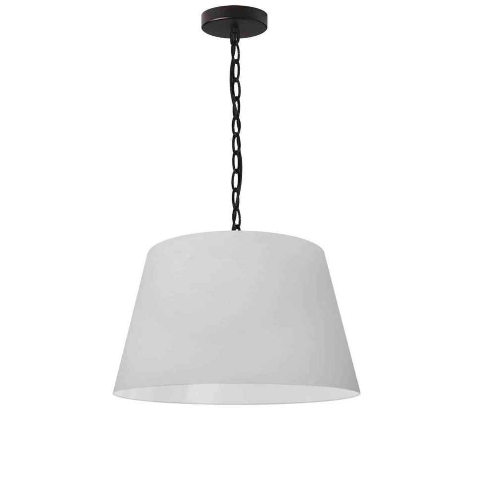 Dainolite-BRY-S-BK-790-Brynn - 1 Light Small Pendant White  Black Finish