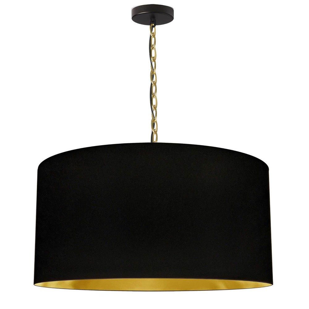 Dainolite-BXN-L-AGB-698-Braxton - 1 Light Large Pendant Aged Brass Black/Gold Aged Brass Finish