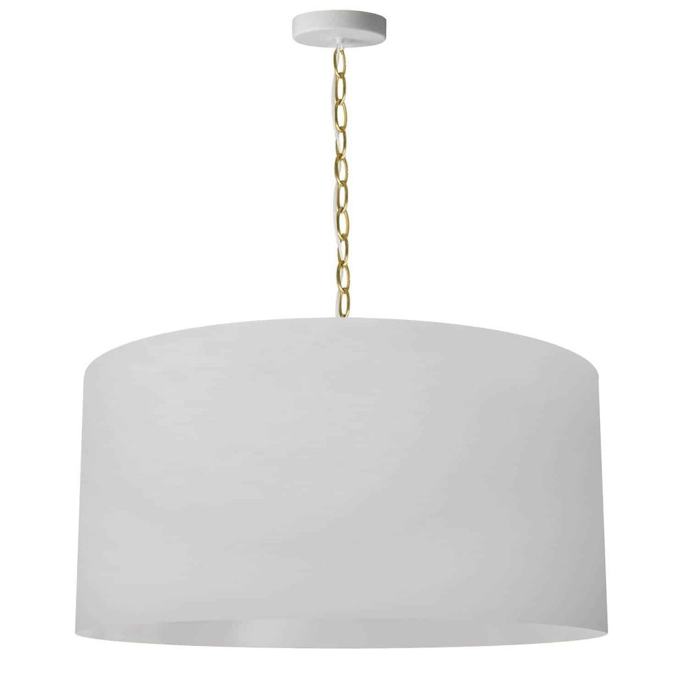 Dainolite-BXN-L-AGB-790-Braxton - 1 Light Large Pendant Aged Brass White Aged Brass Finish