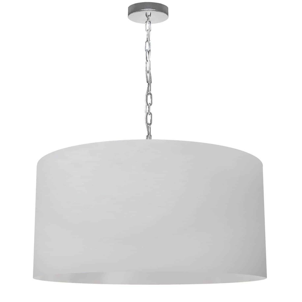 Dainolite-BXN-L-PC-790-Braxton - 1 Light Large Pendant Polished Chrome White Aged Brass Finish