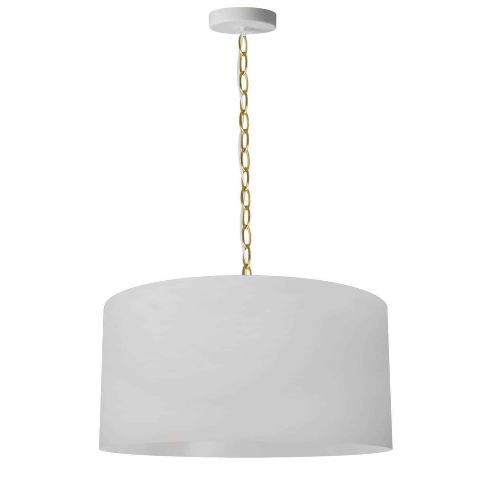 Dainolite-BXN-M-AGB-790-Braxton - 1 Light Medium Pendant Aged Brass White Aged Brass Finish