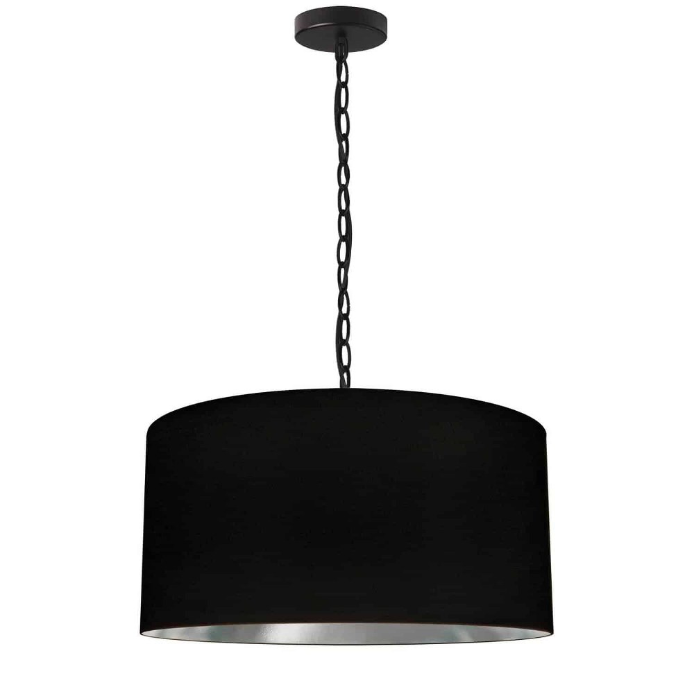 Dainolite-BXN-M-BK-697-Braxton - 1 Light Medium Pendant Matte Black Black/Silver Aged Brass Finish