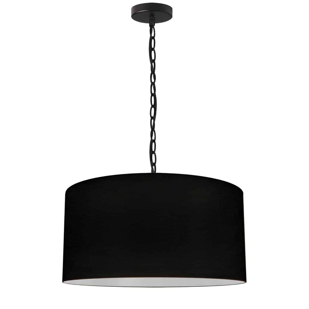 Dainolite-BXN-M-BK-797-Braxton - 1 Light Medium Pendant Matte Black Black Aged Brass Finish