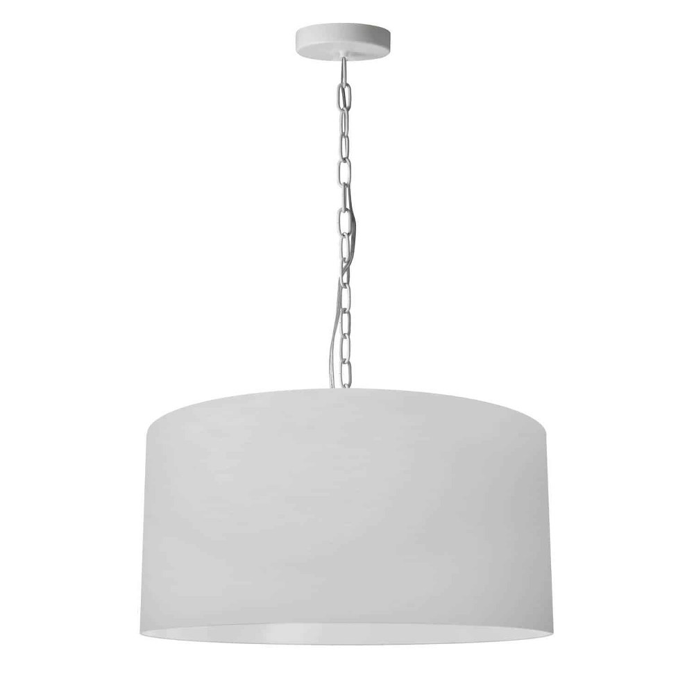 Dainolite-BXN-M-WH-790-Braxton - 1 Light Medium Pendant Matte White White Aged Brass Finish