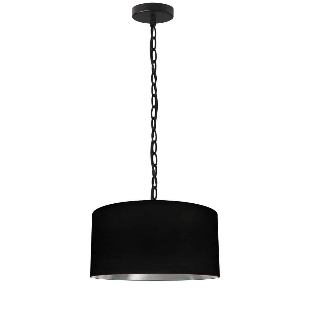 Dainolite-BXN-S-BK-697-Braxton - 1 Light Small Pendant Matte Black Black/Silver Aged Brass Finish