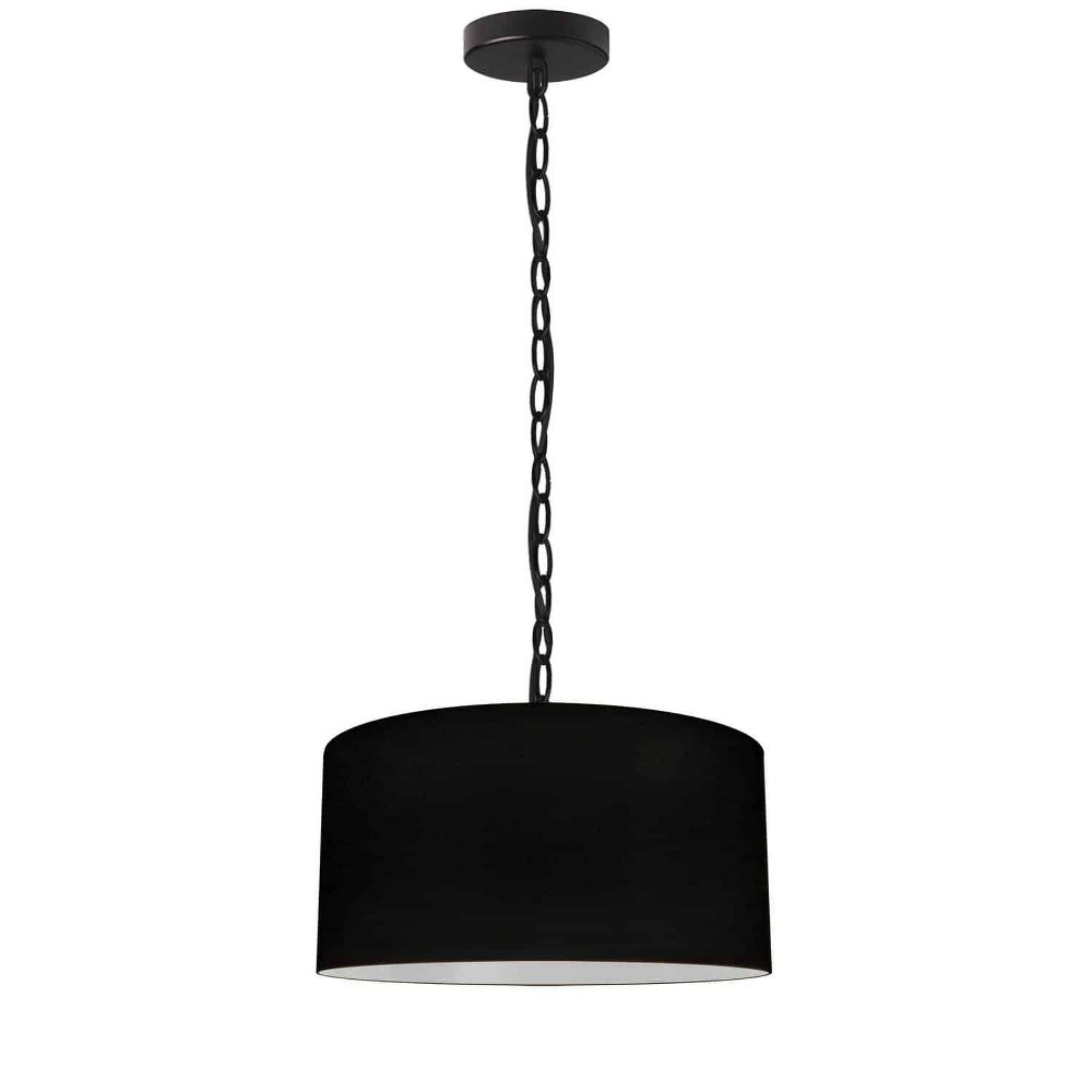 Dainolite-BXN-S-BK-797-Braxton - 1 Light Small Pendant Matte Black Black Aged Brass Finish