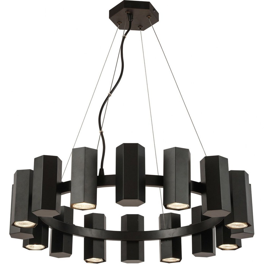 Dainolite-CEN-2416C-MB-Centella - 16 Light Chandelier Matte Black  Aged Brass Finish