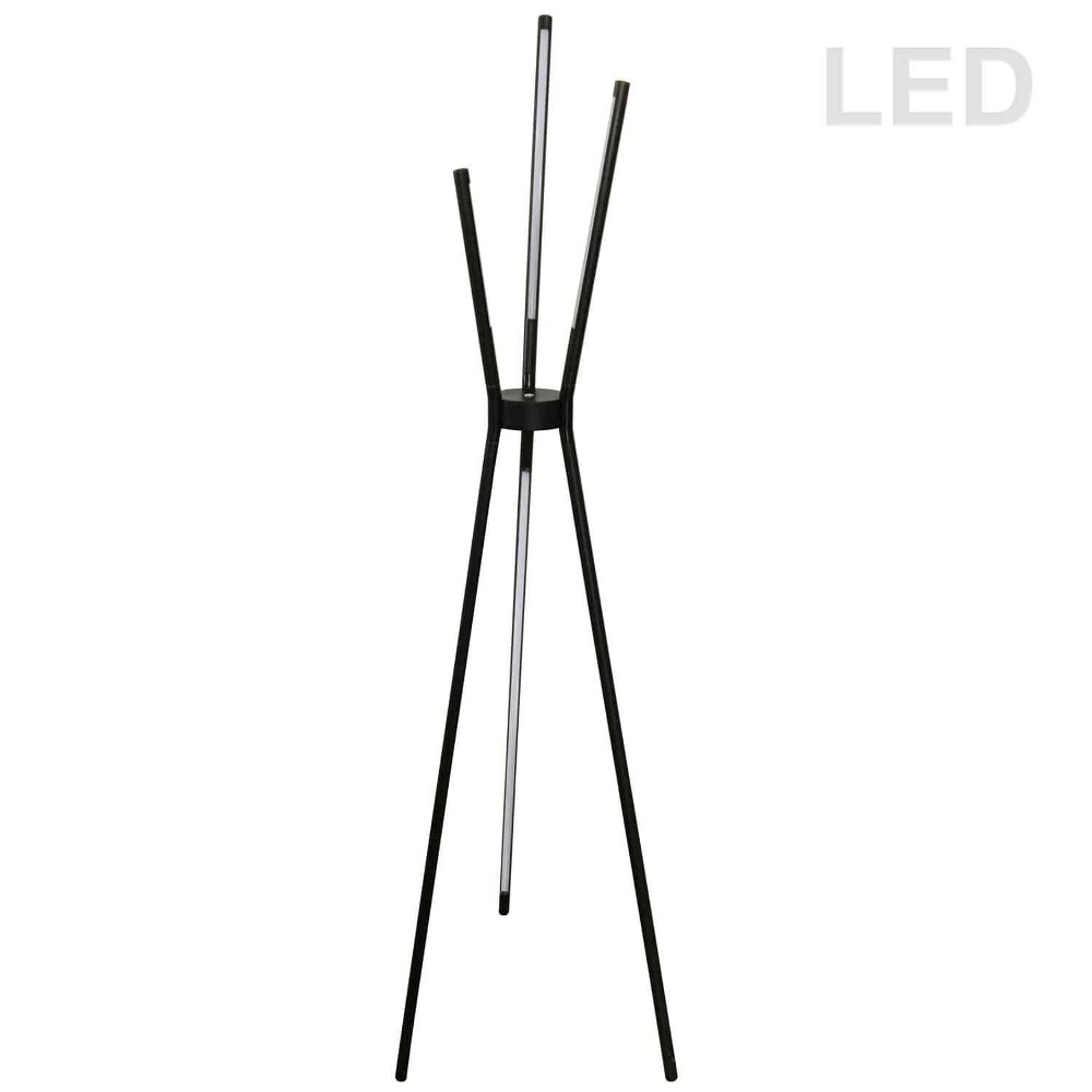 Dainolite-CER-3LEDF-BK-Cerena - 60 Inch 30W 4 LED Floor Lamp Black  Polished Chrome Finish