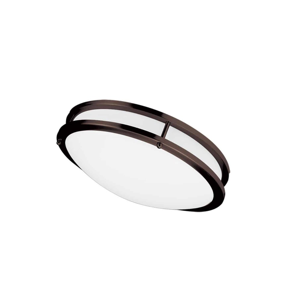 Dainolite-CFLED-C1218-BZ-12 Inch 18W 1 LED Flush Mount Bronze  Satin Chrome Finish