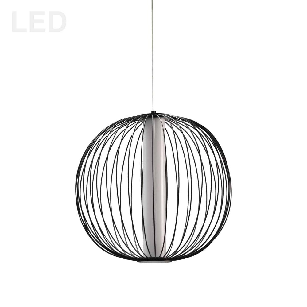 Dainolite-CHR-161LEDP-MB-Charlotte - 17 Inch 20W 4 LED Pendant Matte Black  Matte Black Finish with White Glass