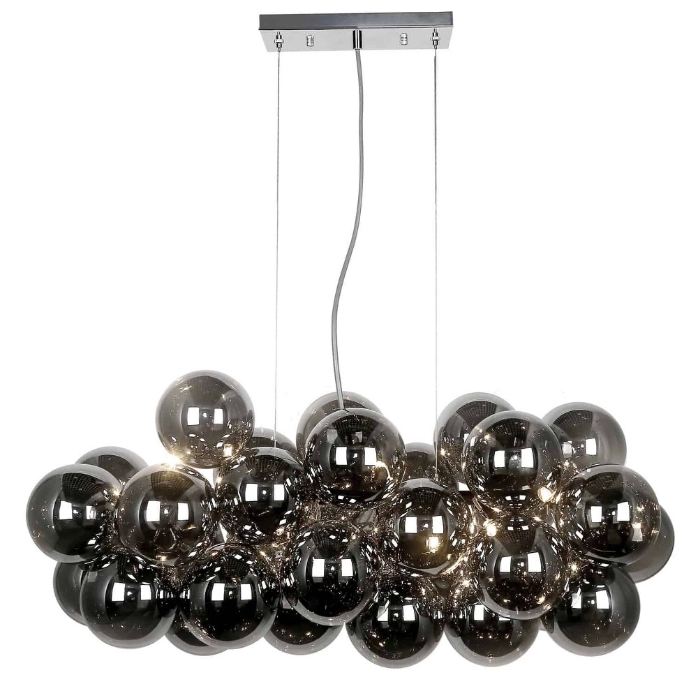 Dainolite-CMT-418HP-SM-PC-Comet - Ten Light Horizontal Pendant Polished Chrome Smoked Polished Chrome Finish with Clear Glass