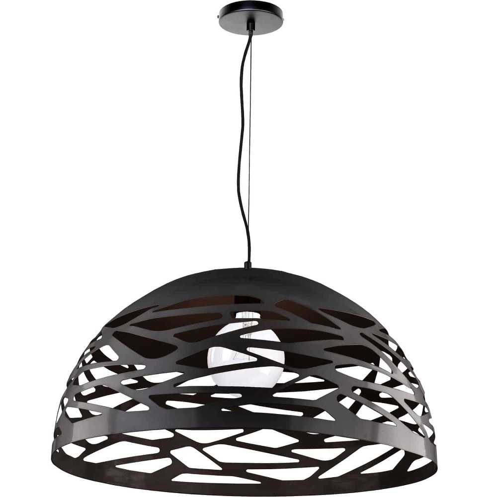 Dainolite-COR-201P-BK-Coral - 20 Inch One Light Pendant   Matte Black Finish