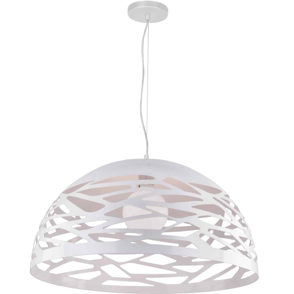 Dainolite-COR-201P-WH-Coral - 20 Inch One Light Pendant Matte White  Matte White Finish