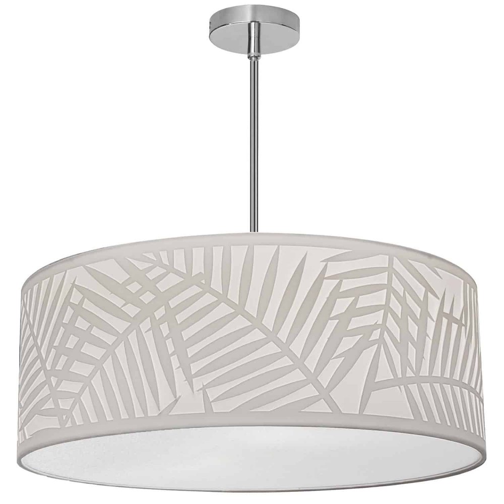 Dainolite-COZ-194P-PC-WH-Cozumel - 4 Light Pendant   Polished Chrome Finish with White Fabric Shade