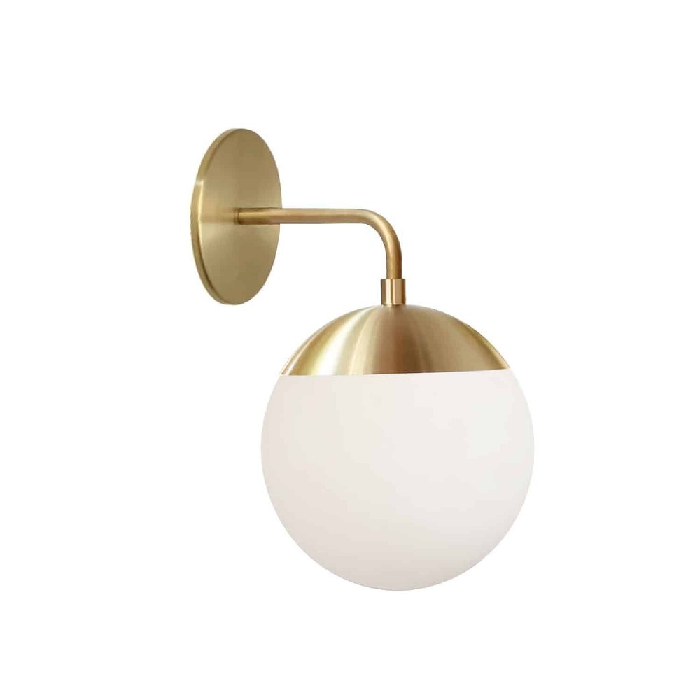 Dainolite-DAY-141W-AGB-Dayana - 1 Light Wall Sconce Aged Brass  Aged Brass Finish with White Glass