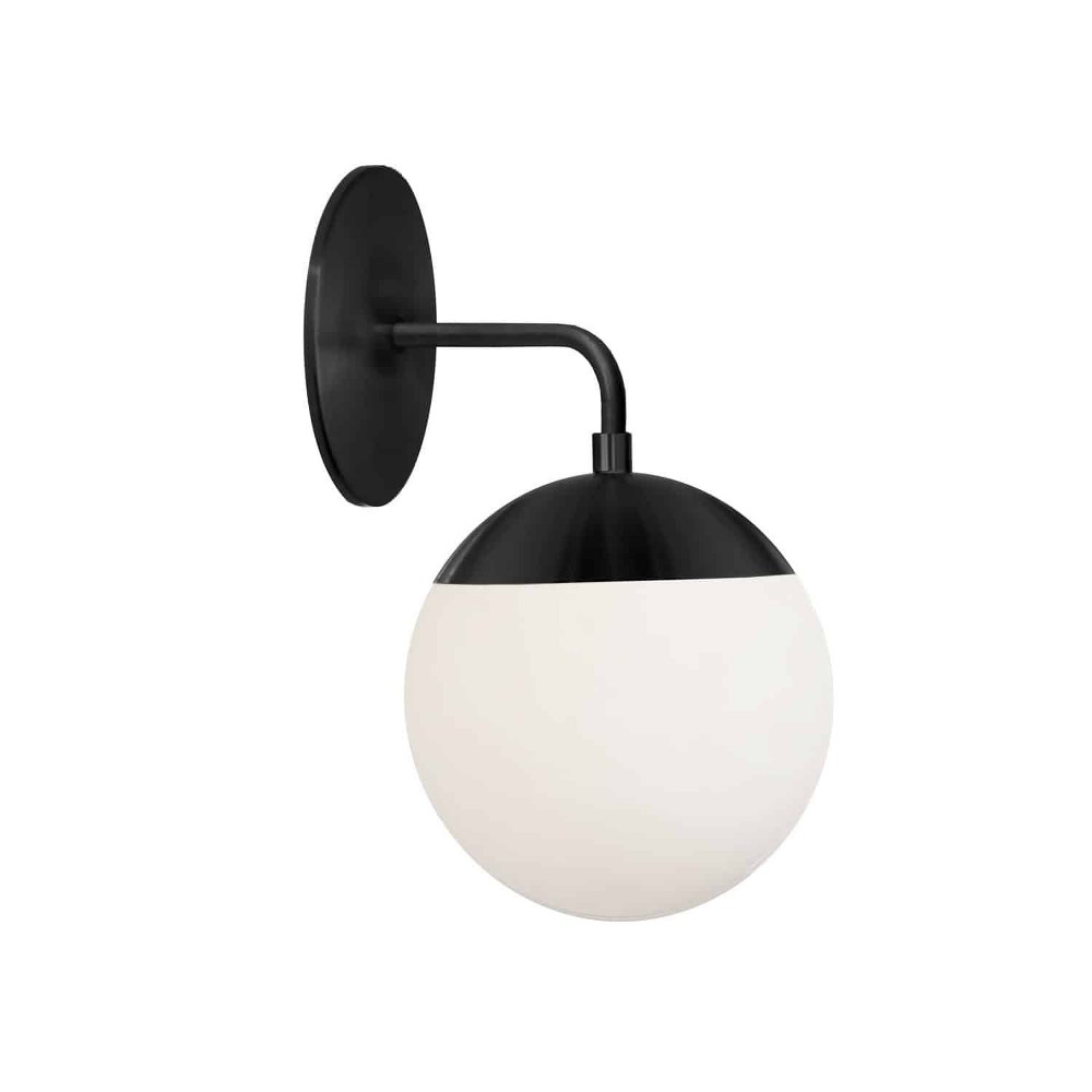 Dainolite-DAY-141W-MB-Dayana - 1 Light Wall Sconce Matte Black  Aged Brass Finish with White Glass