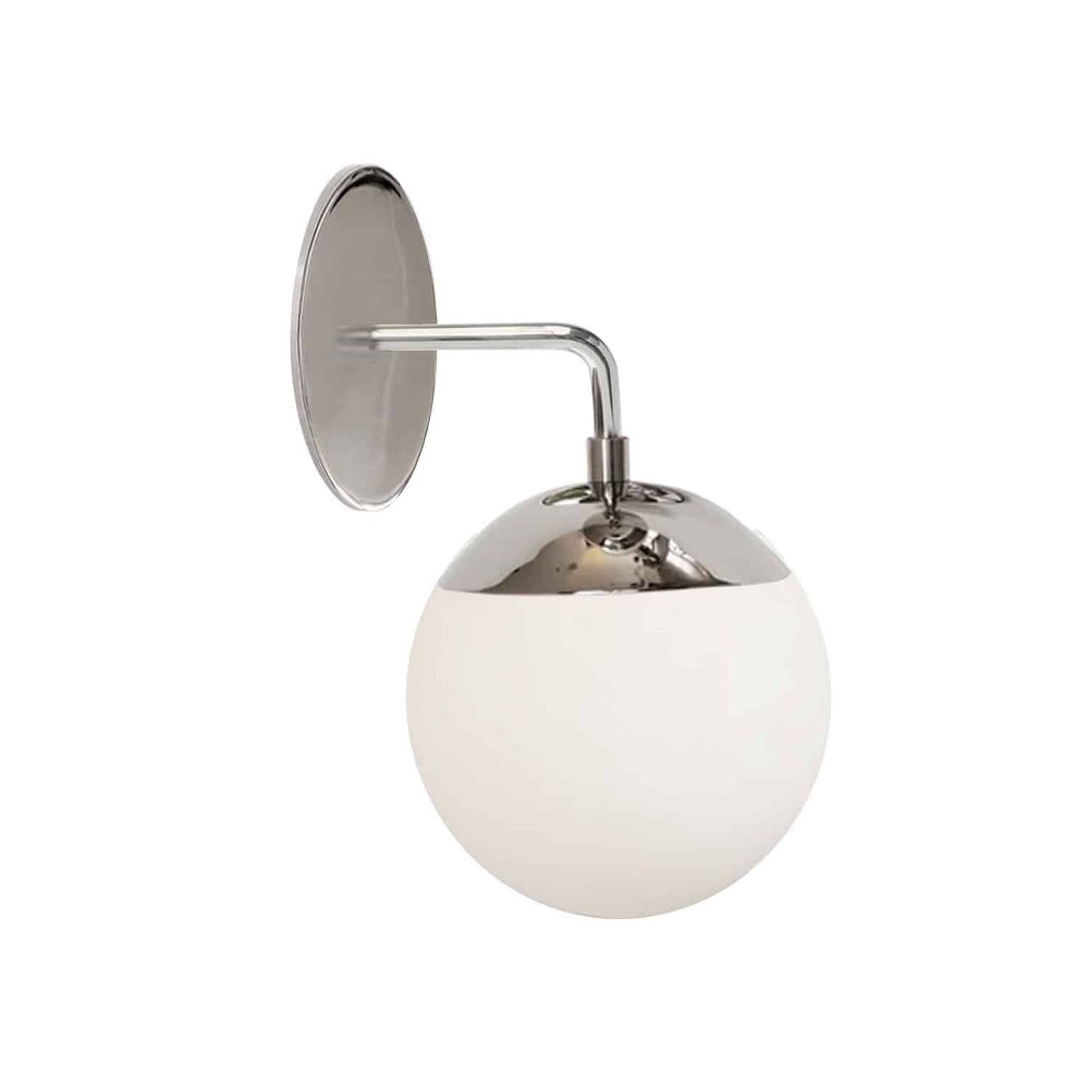 Dainolite-DAY-141W-PC-Dayana - 1 Light Wall Sconce Polished Chrome  Aged Brass Finish with White Glass