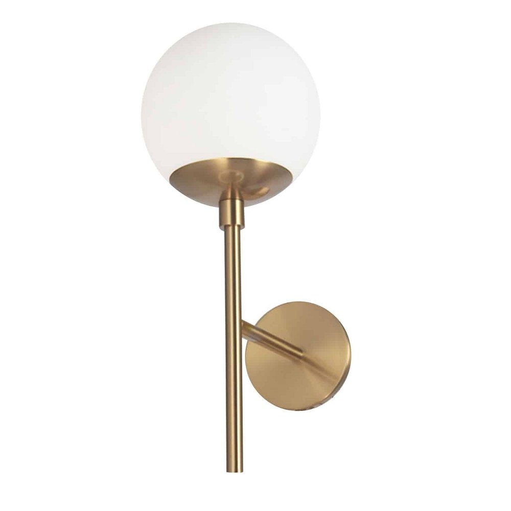 Dainolite-DAY-161W-AGB-Dayana - 1 Light Wall Sconce Aged Brass  Aged Brass Finish with White Glass