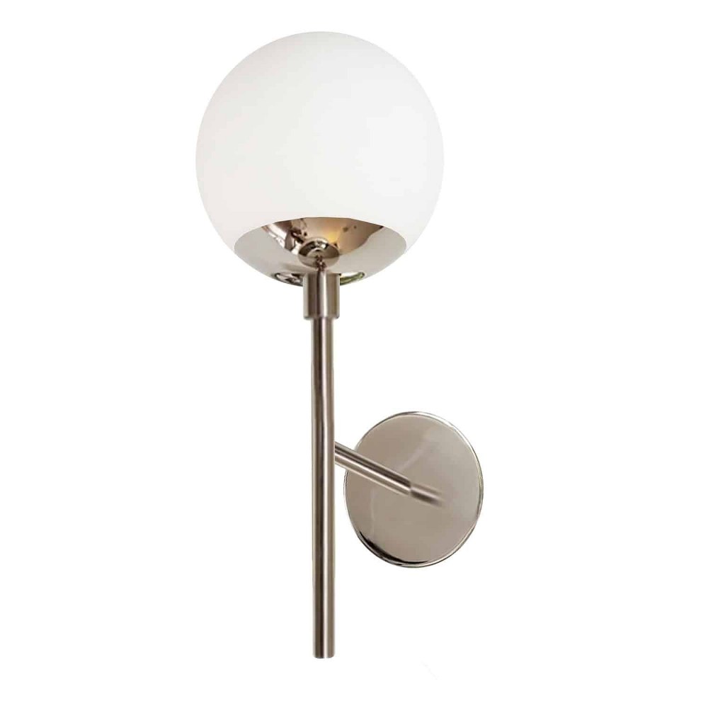 Dainolite-DAY-161W-PC-Dayana - 1 Light Wall Sconce Polished Chrome  Aged Brass Finish with White Glass