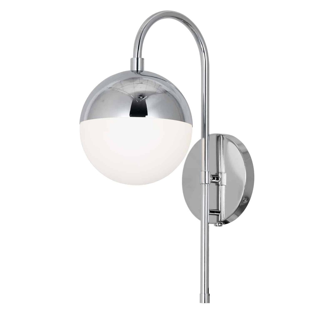 Dainolite-DAY-71W-PC-Dayana - One Light Wall Sconce Polished Chrome  Polished Chrome Finish with White Glass