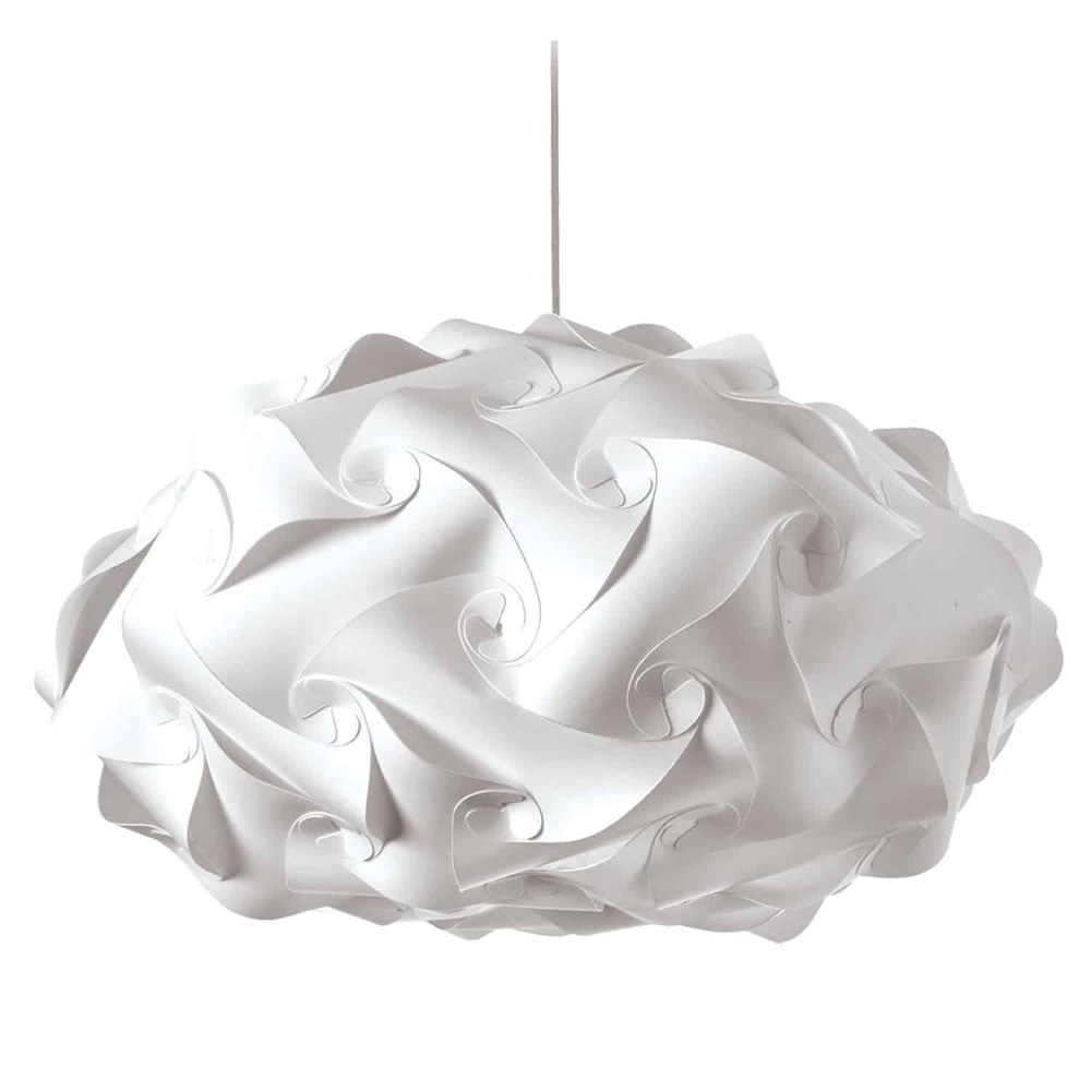 Dainolite-DBL-FLT-790-Globus - Three Light Large Pendant   Polished Chrome Finish with Squash Jtone White Shade