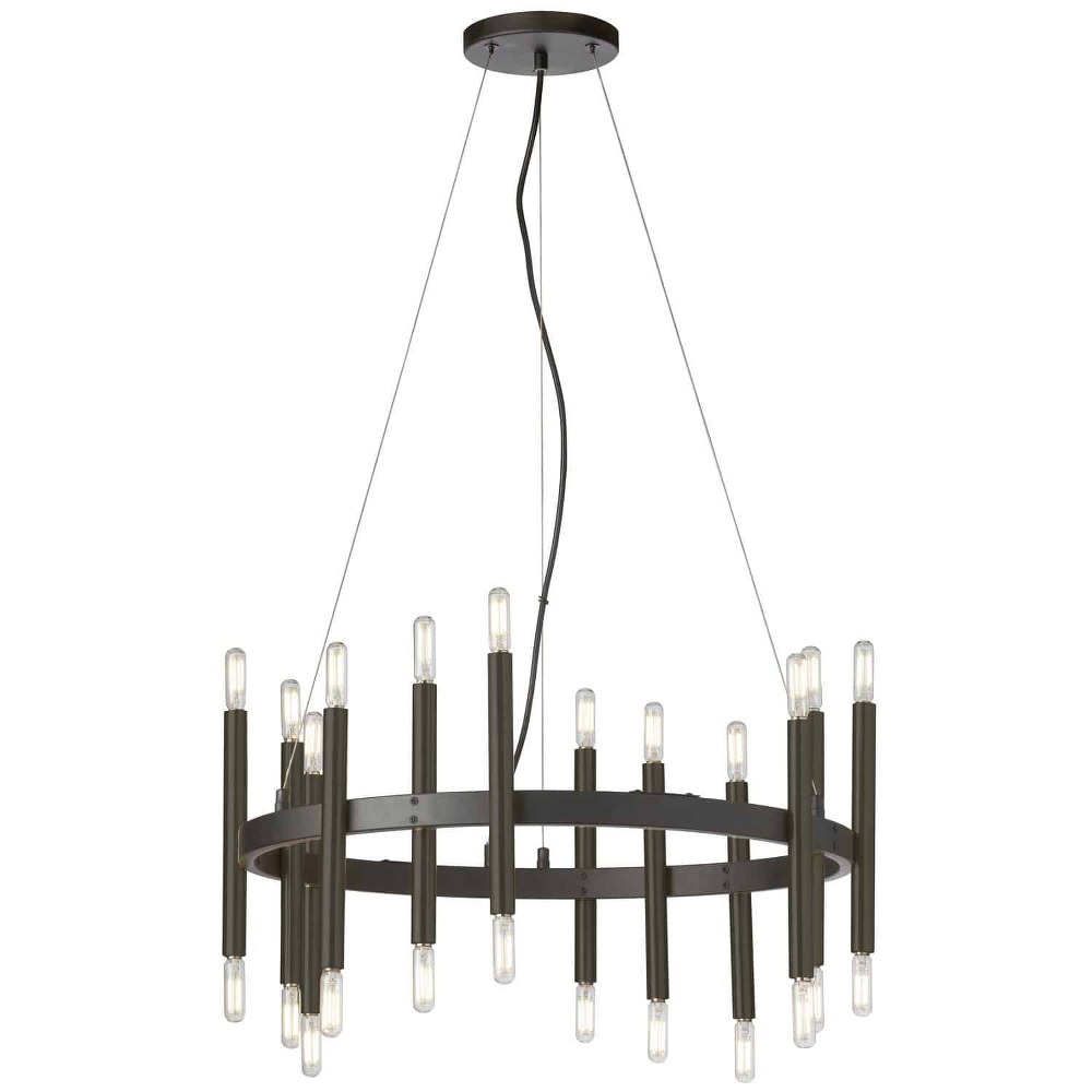 Dainolite-DER-2424C-MB-Derry - 24 Light Chandelier Matte Black Matte Black Matte Black Finish