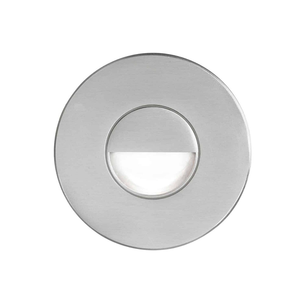 Dainolite-DLEDW-300-BA-3.3W 60 Degree 1 LED In/Outdoor Round Wall Light Brushed Aluminum  White Finish
