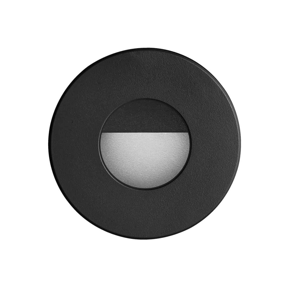 Dainolite-DLEDW-300-BK-3.3W 60 Degree 1 LED In/Outdoor Round Wall Light   Black Finish