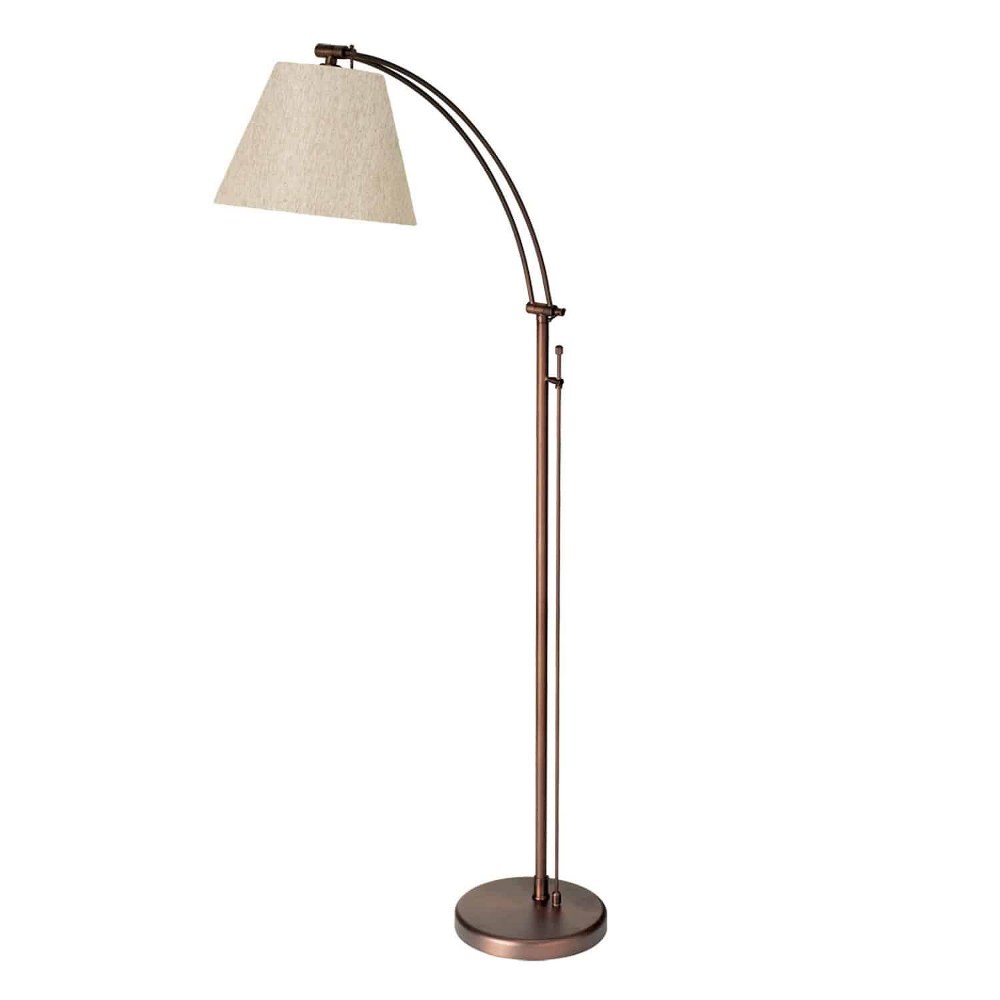 Dainolite-DM2578-F-OBB-Felix - 1 Light Floor Lamp In Modern Style-61 Inches Tall and 11 Inches Wide Oil Brushed Bronze  Satin Chrome Finish with White Linen Shade