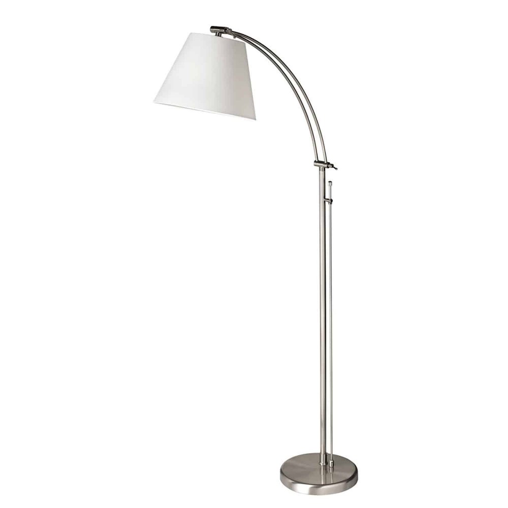 Dainolite-DM2578-F-SC-Felix - 1 Light Floor Lamp In Modern Style-61 Inches Tall and 11 Inches Wide Satin Chrome  Satin Chrome Finish with White Linen Shade