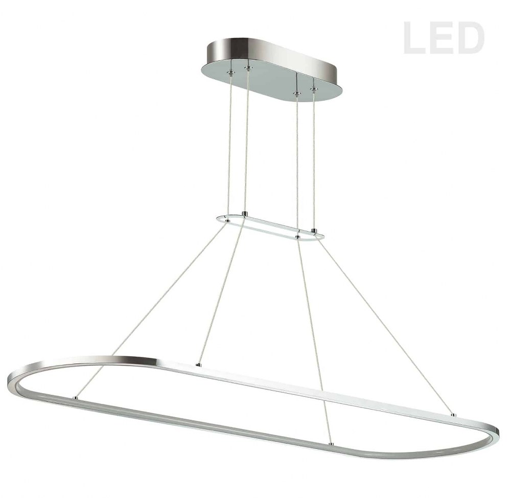 Dainolite-DTA-4046LEDHP-PC-Daytona - 40 Inch 46W 1 LED Horizontal Pendant   Polished Chrome Finish with White Acrylic Glass