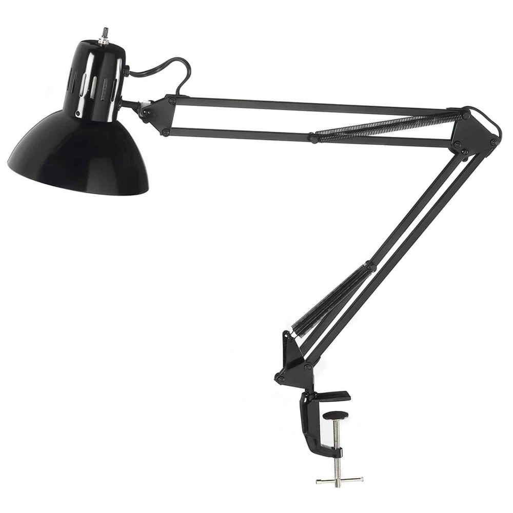 Dainolite-DXL334-X-BK-One Light Clamp-On Wall Lamp Black  White Finish with White Metal Shade