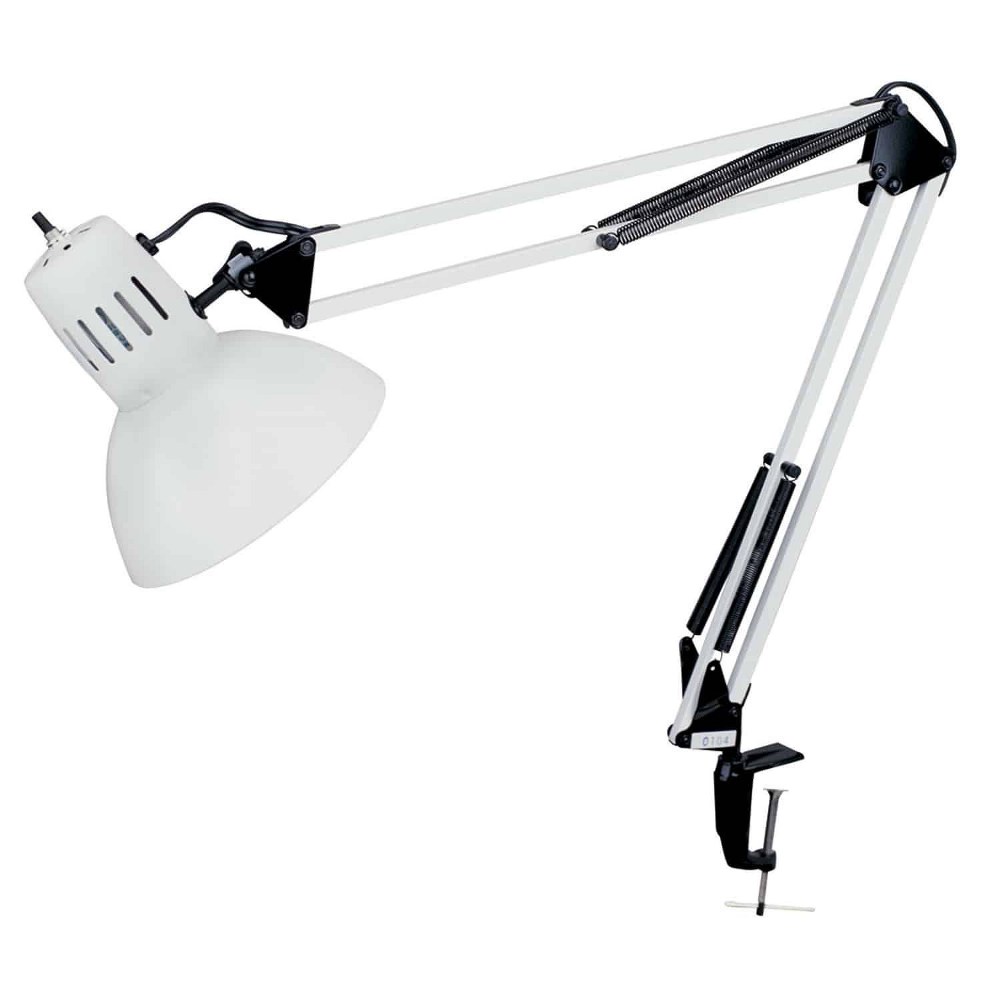 Dainolite-DXL334-X-WH-One Light Clamp-On Wall Lamp White  White Finish with White Metal Shade