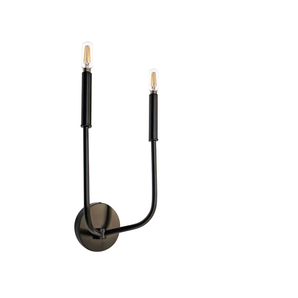 Dainolite-ELN-152W-MB-Eleanor - 2 Light Wall Sconce Matte Black  Aged Brass Finish