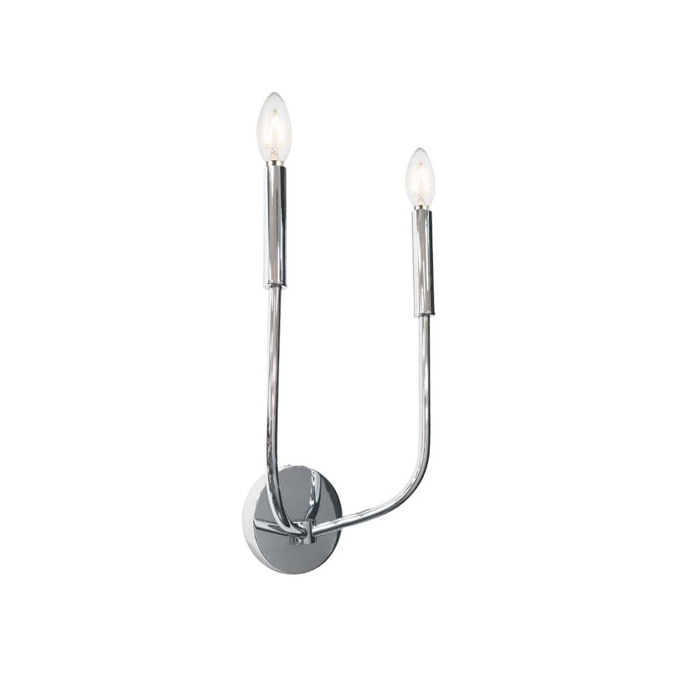 Dainolite-ELN-152W-PC-Eleanor - 2 Light Wall Sconce   Polished Chrome Finish