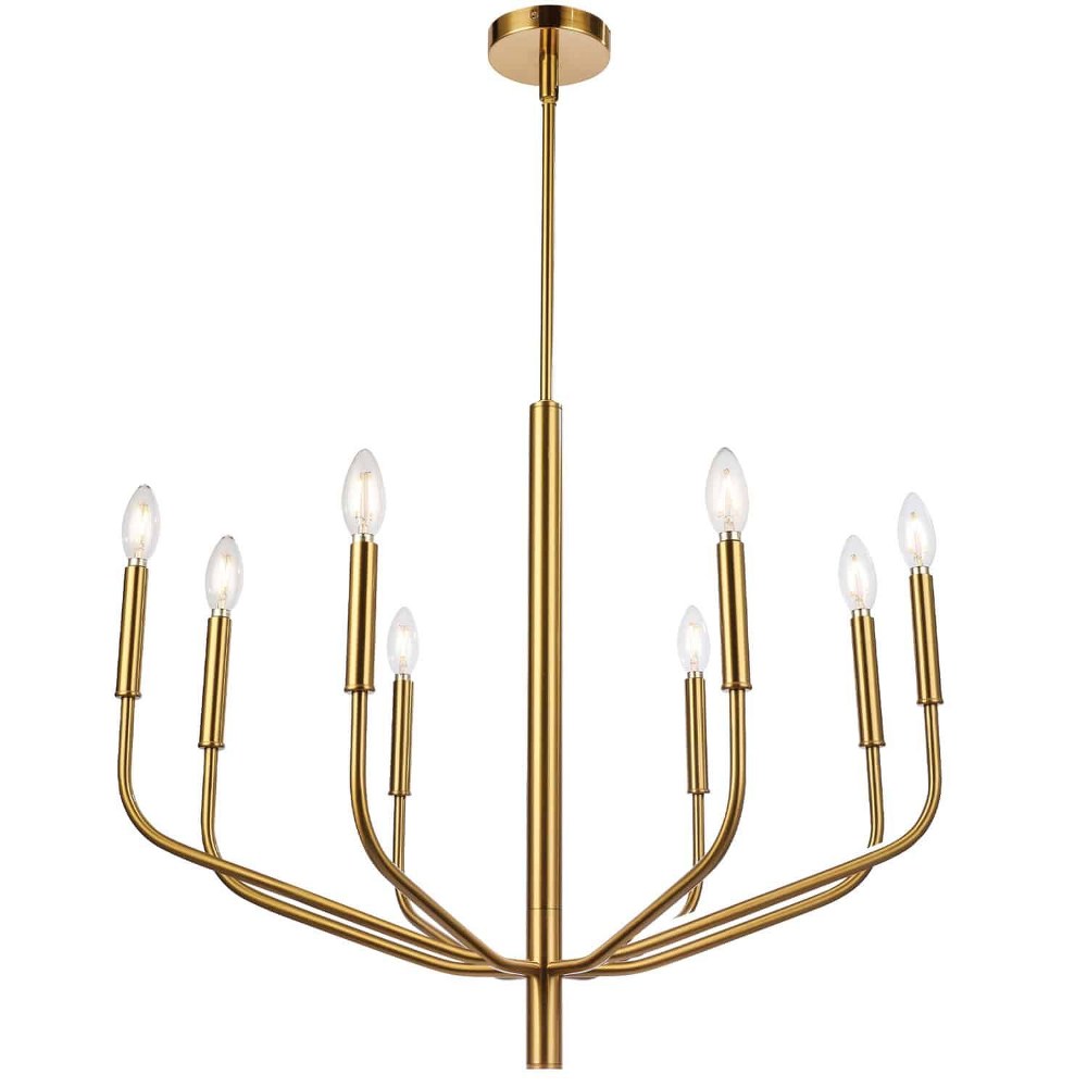 Dainolite-ELN-328C-AGB-Eleanor - Eight Light Chandelier   Aged Brass Finish