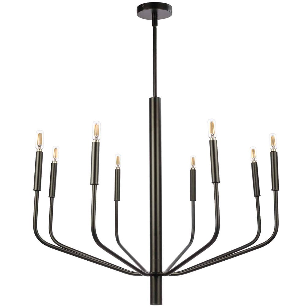 Dainolite-ELN-328C-MB-Eleanor - Eight Light Chandelier Matte Black  Aged Brass Finish